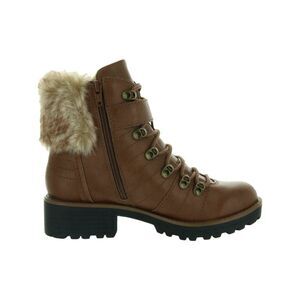 SUN STONE Womens Brown Ankle Strap Buckle Detail Removable Jojo Snow Boots 6 M